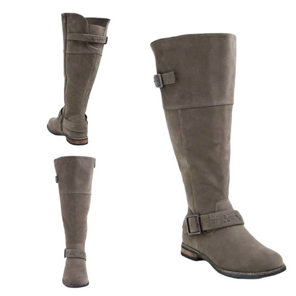 torrid Shoes - Torrid Stitch Buckle Knee-High Wide Calf Trendy Boots Women's Size 7